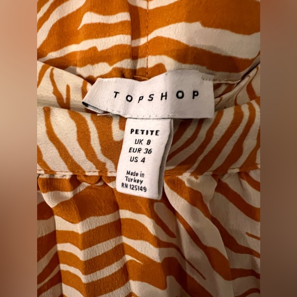 TOPSHOP Petite Pleated Tiger Print Midi Skirt - Picture 4 of 9